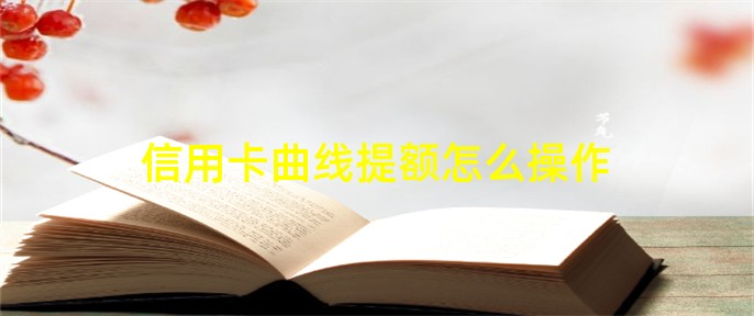 信用卡曲线提额怎么操作