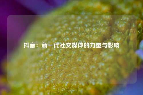 抖音：新一代社交媒体的力量与影响